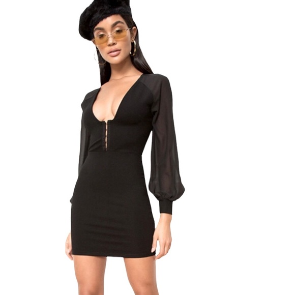REVOLVE BY THE WAY BLACK LONG SLEEVES CORSET MINI DRESS - Picture 4 of 16